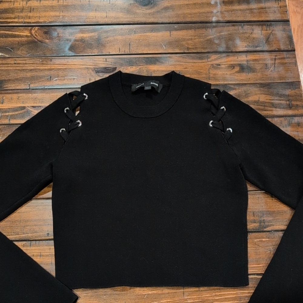 Proenza Schouler Lace Up Shoulder Long Sleeve Crop